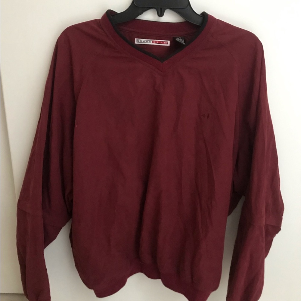maroon windbreaker
